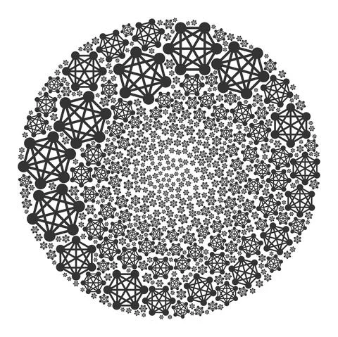 Network Icon Spheric Cluster Mosaic Stock-Illustration
