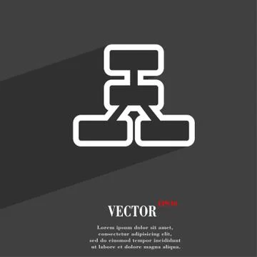 Network icon symbol Flat modern web design with long shadow and space for you Stock Illustration