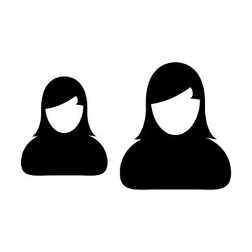 Network icon vector female group of persons symbol avatar for business team Stock Illustration