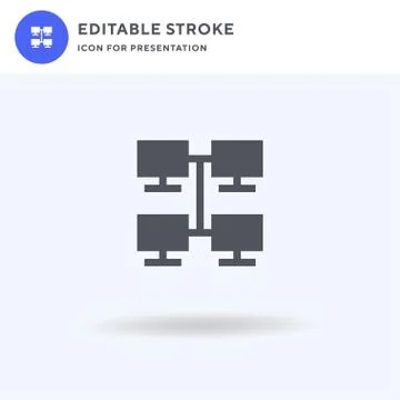 Network icon vector, filled flat sign, solid pictogram isolated on white, log Stock Illustration