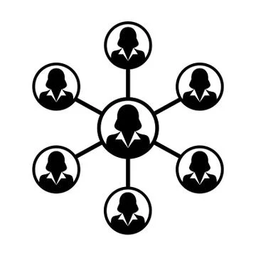 Network Icon Vector Group of People Team and Connected Business Person Symbol Stock Illustration