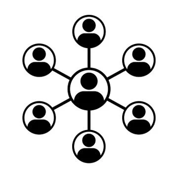 Network Icon Vector Group of People Team and Connected Business Person Symbol Stock Illustration