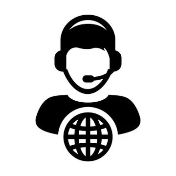 Network icon vector male customer service person profile symbol with headset  Stock Illustration