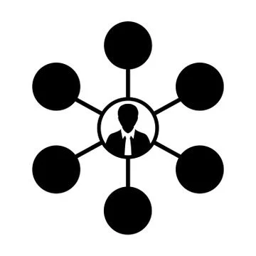 Network icon vector male group of persons symbol avatar for multiple social Stock Illustration