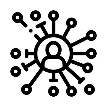 Network Icon Vector Outline Illustration Illustrazione stock