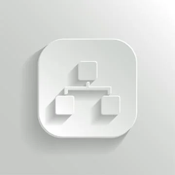 Network icon - vector white app button Stock Illustration