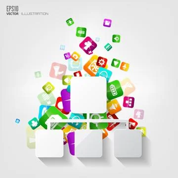 Network icon.Application button.Social media and cloud computing. Stock Illustration