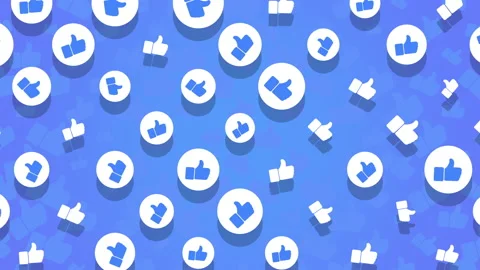 Network Like icons on blue pattern Stock Footage 169579354