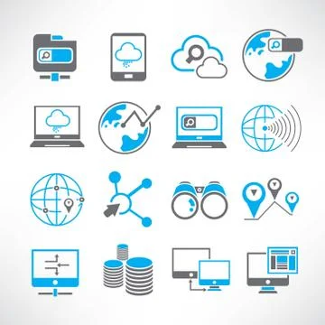 Network icons Stock Illustration