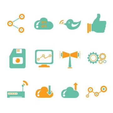 Network icons Stock Illustration