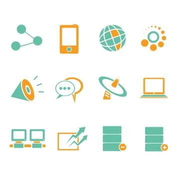 Network icons Stock Illustration