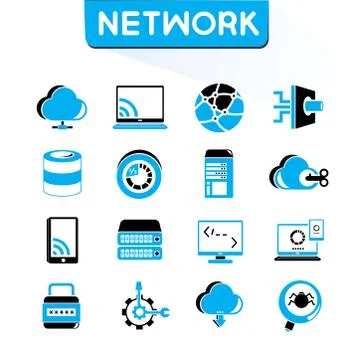 Network icons Illustrazione stock