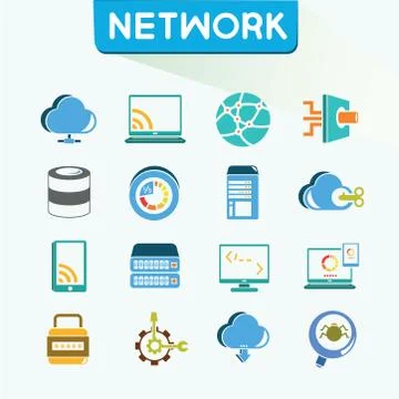 Network icons Stock Illustration
