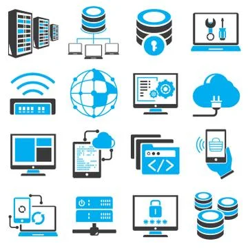 Network icons Stock Illustration