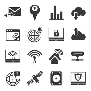 Network icons, internet icons Stock Illustration
