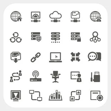 Network icons set Stock Illustration