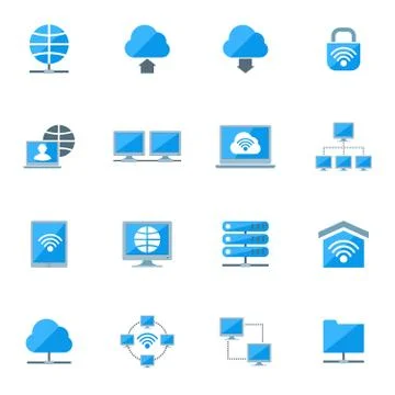 Network Icons Set 스톡 일러스트