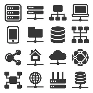 Network Icons Set Stock Illustration