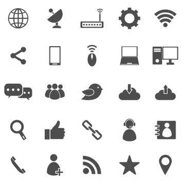 Network icons on white background Stock Illustration