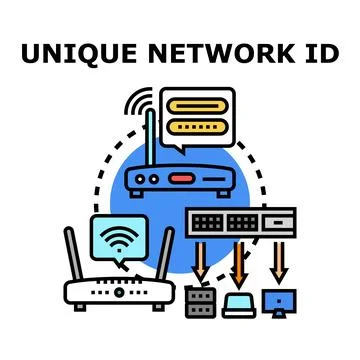 Network identification access point connection concept Ilustração Stock