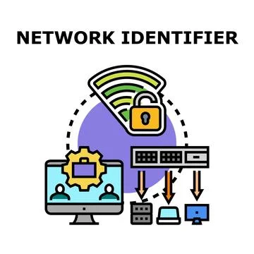Network identifier concept for secure digital access Stock Illustration