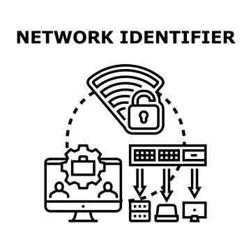 Network identifier concept for secure digital access Stock Illustration