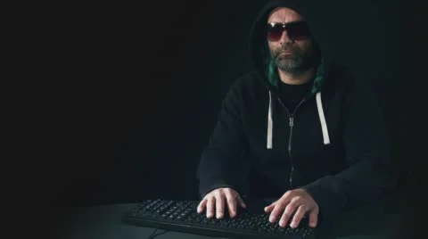 Network illegal access, computer hacker typing on keyboard 4k Stock Footage 56228426