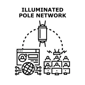 Network illumination connecting global decentralized online community Stock Illustration