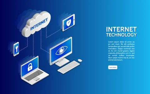 Network illustration with computer, laptop, tablet, and smartphone. イラスト素材