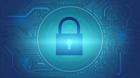 Network information security password lock concept illustration	 Stock Illustration