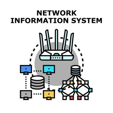 Network information system connecting data and devices 스톡 일러스트