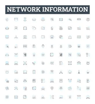 Network information vector line icons set. Network, Information, Protocols Stock Illustration