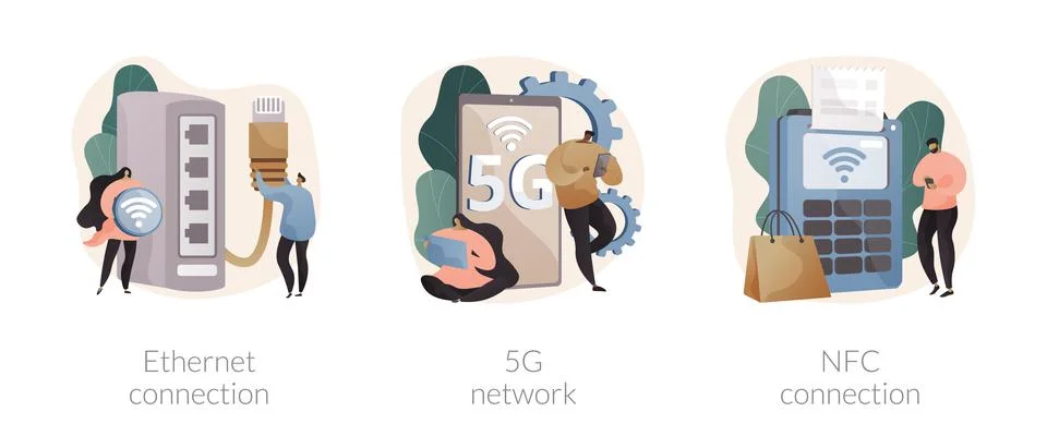 Network infrastructure abstract concept vector illustrations. Stock Illustration