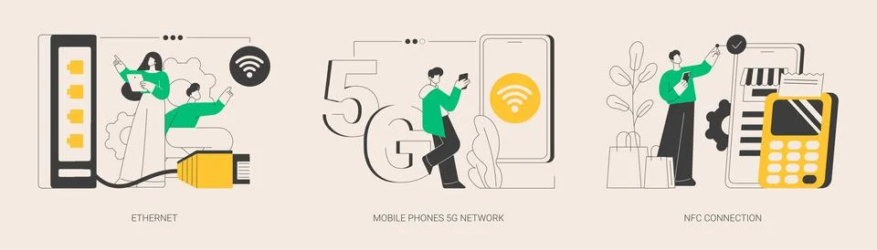 Network infrastructure abstract concept vector illustrations. Stock Illustration