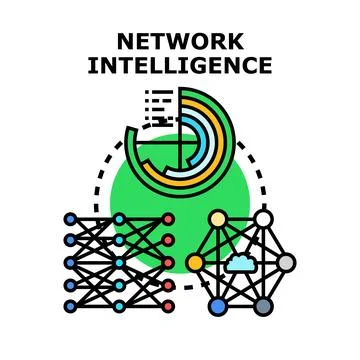 Network intelligence vector concept developing smart systems Stock Illustration