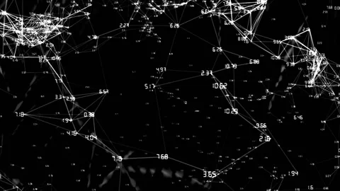 Network of interconnected nodes and data points, digital connectivity animation Stock Footage 304406489