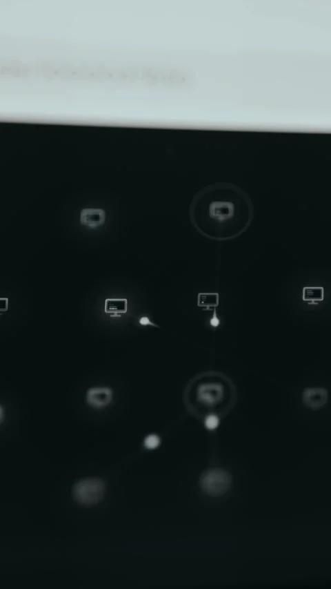 Network of interconnected nodes representing decentralized storage Vídeo Stock 332053953