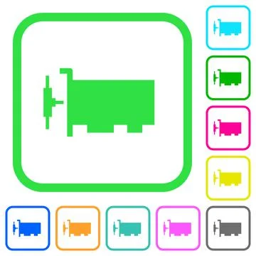 Network interface card vivid colored flat icons Stock Illustration