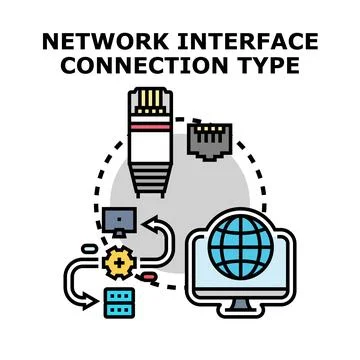 Network interface connection type concept illustration イラスト素材