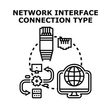 Network interface connection type concept illustration Stock Illustration