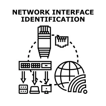 Network interface identification concept for internet connection イラスト素材