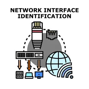 Network interface identification concept for internet connection Stock Illustration