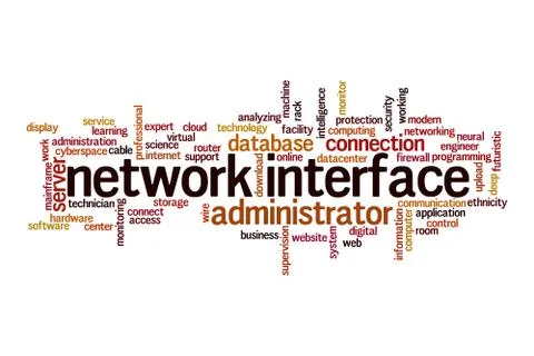 Network interface word cloud concept Ilustração Stock