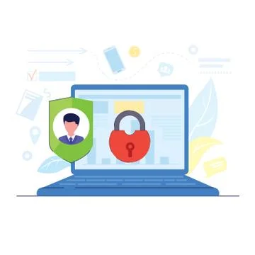 Network internet security and online privacy concept. Vector Stock-Illustration