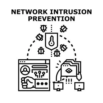 Network intrusion prevention system offering cybersecurity protection Stock Illustration