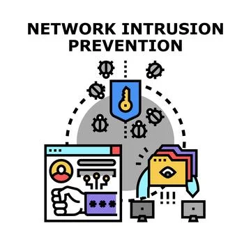 Network intrusion prevention system offering cybersecurity protection Stock Illustration