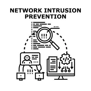 Network intrusion prevention system protecting digital data Stock Illustration