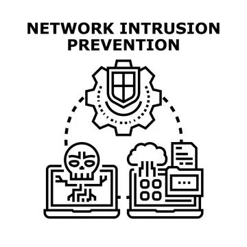 Network intrusion prevention system securing digital data Stock Illustration