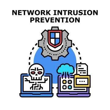 Network intrusion prevention system securing digital data Stock Illustration