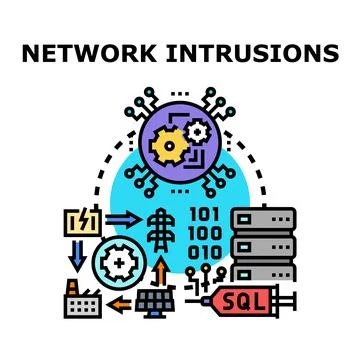 Network intrusions protecting computer systems from cyberattacks 스톡 일러스트